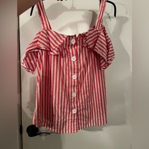 Pink and White Stripes Top